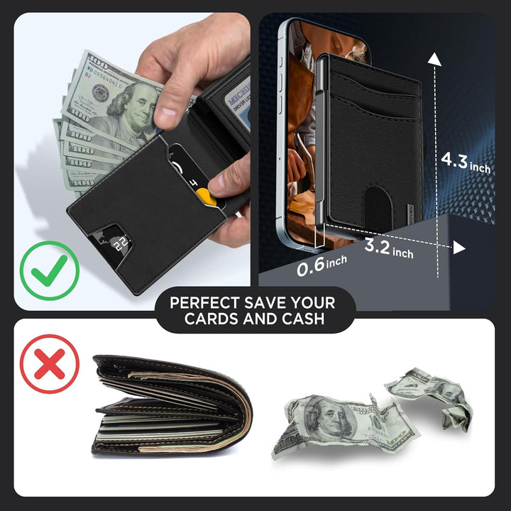 umoven Cartera para hombre \u2013 Funda desplegable, ranura para ef...
