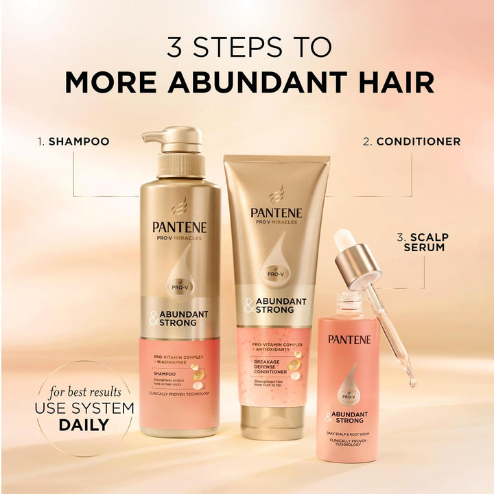 Pantene Abundant &amp; Strong Régimen de 3 piezas con complejo B5 +...