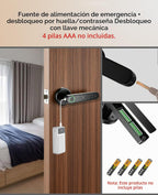 Cerradura de puerta inteligente con huella digital con mango de teclado: soporta múltiples métodos de entrada sin llave, incluyendo biometría, aplicación, contraseña, llave y tarjeta, adecuado para