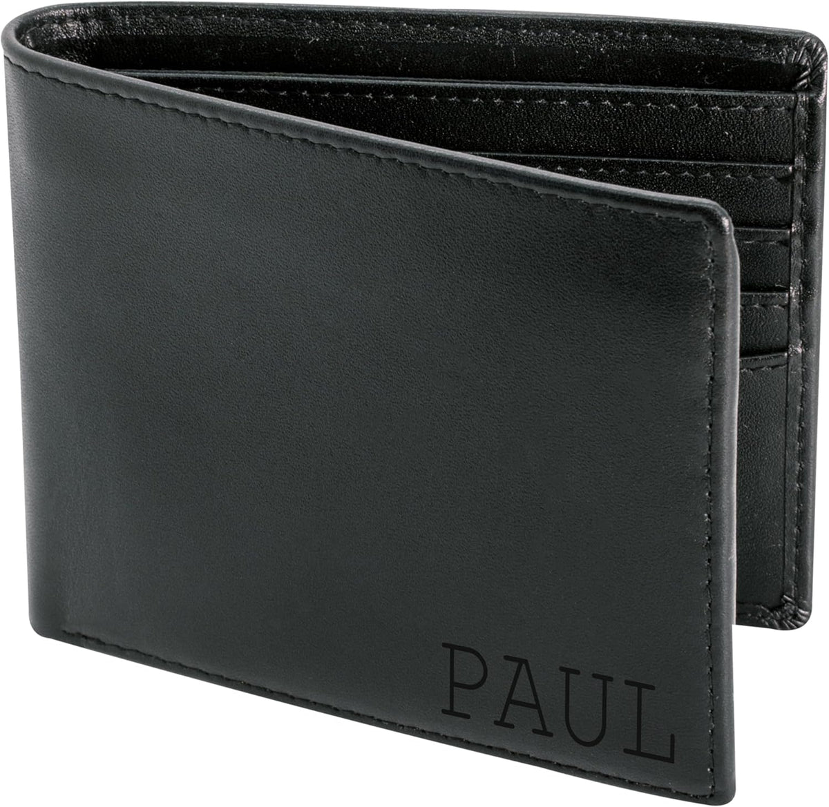 STAY FINE Carteras para hombres con bloqueo RFID, negro (Black Engraved)