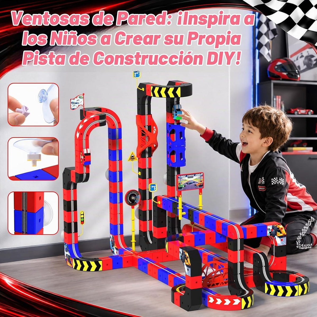 Juego de tren eléctrico para niños, 69 piezas de juguetes de tren de