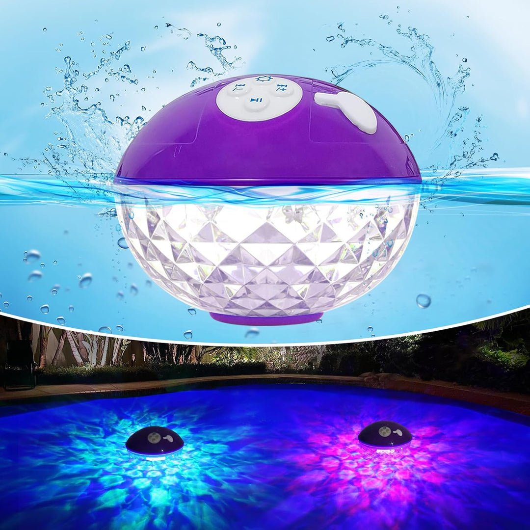 Blufree Altavoces Flotantes de Piscina con Luces Coloridas, Altavoz...