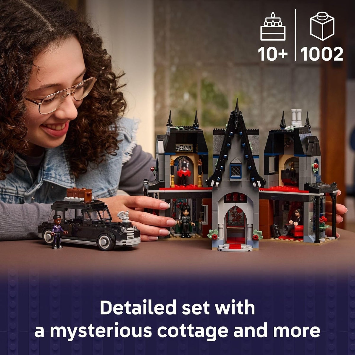 LEGO Wednesday Morticia's Cottage - Juguete de construcción con auto para construir para niños, a partir de 10 años, con Morticia, Lurch, Bianca y Wednesday Addams Minidolls - Idea de regalo para niñas y niños - 76786