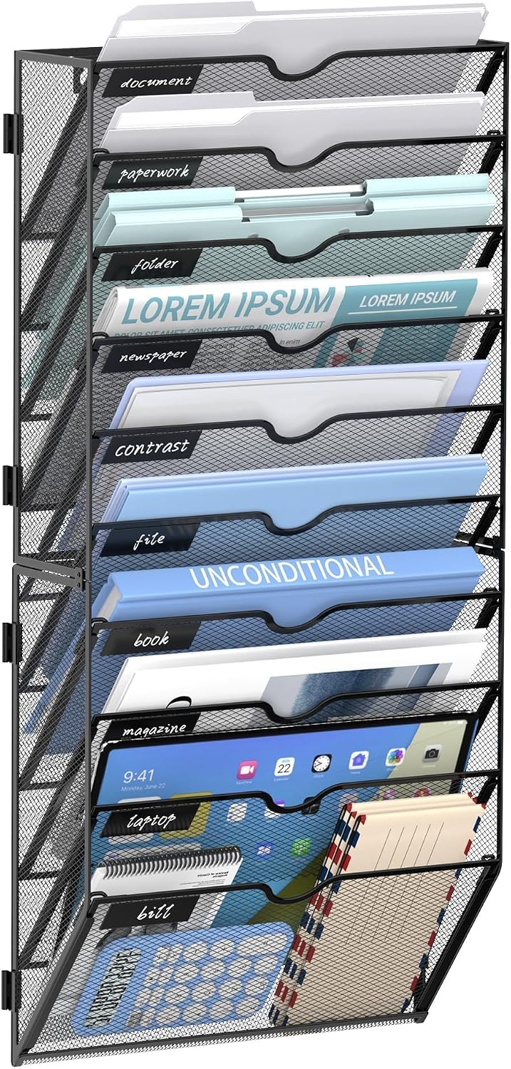Organizador de archivos de pared de 10 niveles, soporte de correo
