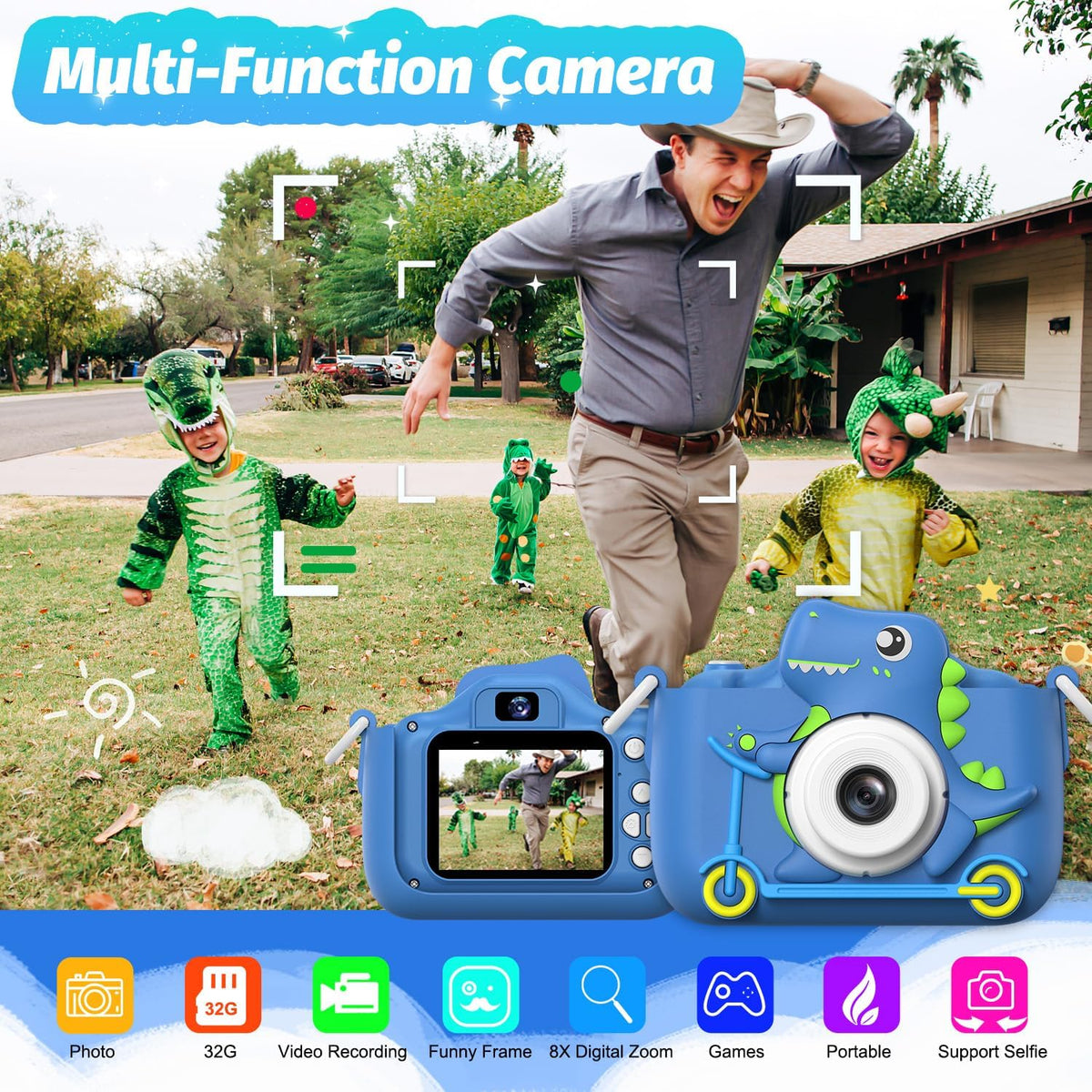 Juguetes de cámara selfie para niñas de 3 a 9 años, juguete de cámara de video digital con cubierta protectora, regalos de festival de cumpleaños de Navidad para niñas de 3 a 9 años