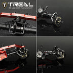TREAL TRX4M Ejes Portal Delantero Kit Completo CVD Eje Aluminio 7075 Carcasa de eje mecanizado CNC para 1/18 TRX-4M (negro)