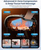 COMFIER Shiatsu - Masajeador de pies con calor, vibración, máquina de masaje de pies de compresión rodante para fascitis plantar, dolor neuropatía, regalos para ella, se adapta a tamaños de hasta 13