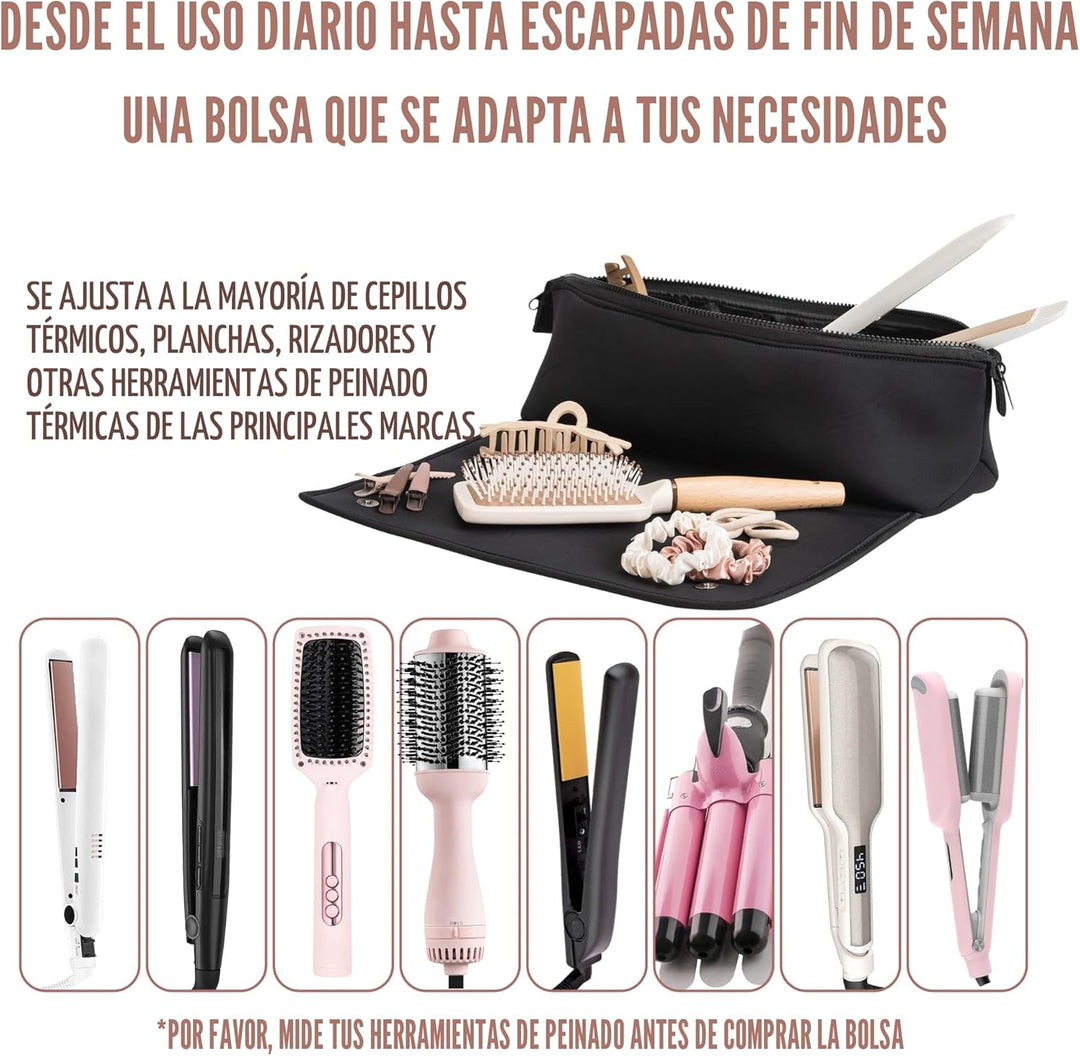 BAREFOOT CARIBOU Bolsa de viaje para herramientas para el cabello y...