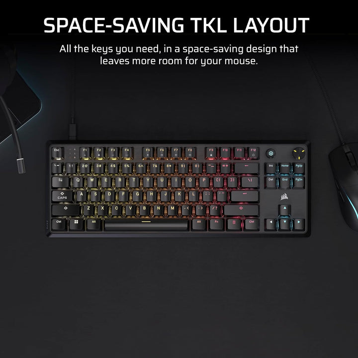 Corsair K70 CORE TKL RGB Teclado mecánico con cable para juegos sin...