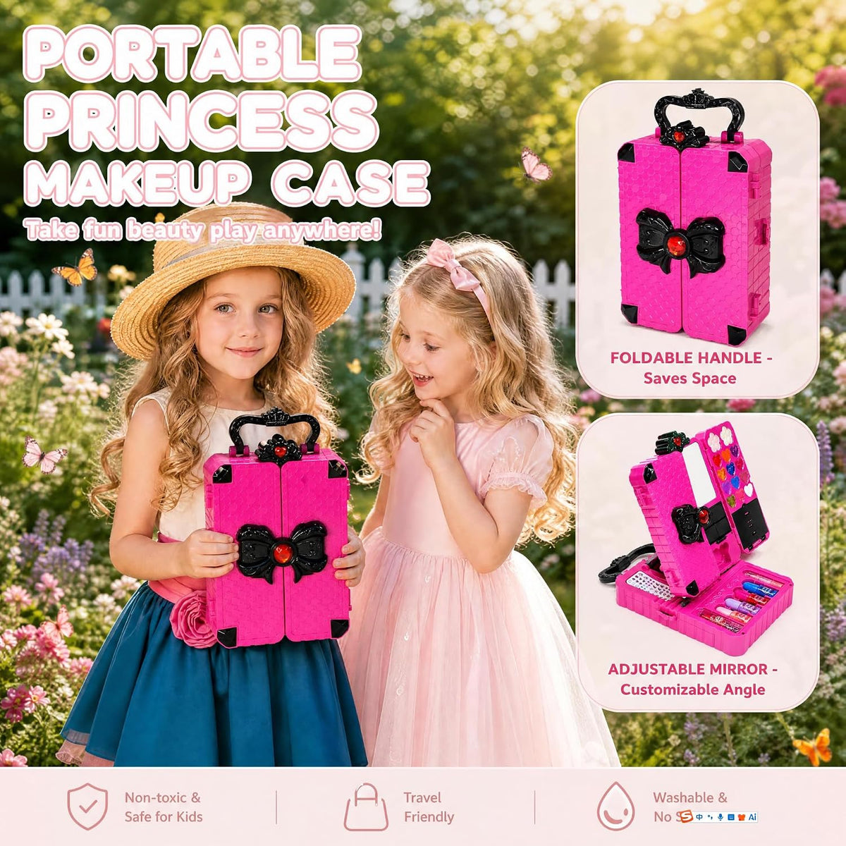 Juegos de maquillaje para niñas de 5 a 8 años, kit de maquillaje de juego para edades 3456789 10 años de edad, regalos de cumpleaños para niñas