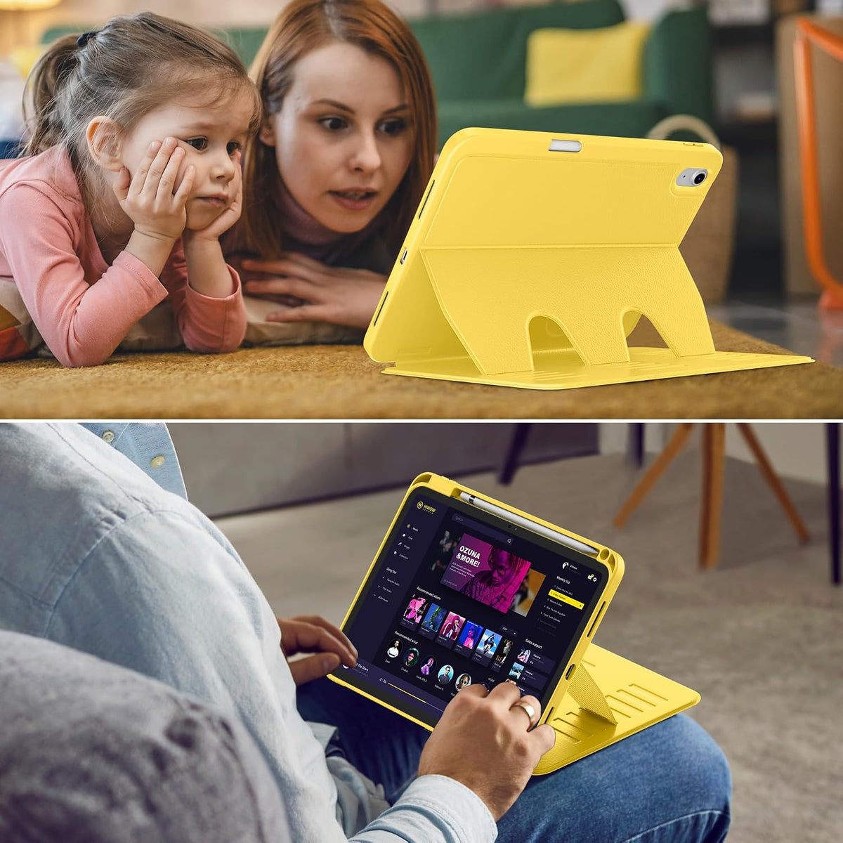 Funda para iPad (A16) de 11 pulgadas 2025 y iPad de 10ª/11ª generación de 10.9 pulgadas 2022, Soporte Magnético con Múltiples Ángulos, Parte Trasera Resistente a Golpes, Soporte para Lápiz, y