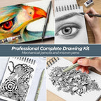 Nicpro Kit de suministros de dibujo artístico de 58 piezas en estuche de