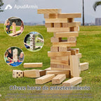 ApudArmis Torre gigante de caída, 54 piezas de pino apilado juego al aire