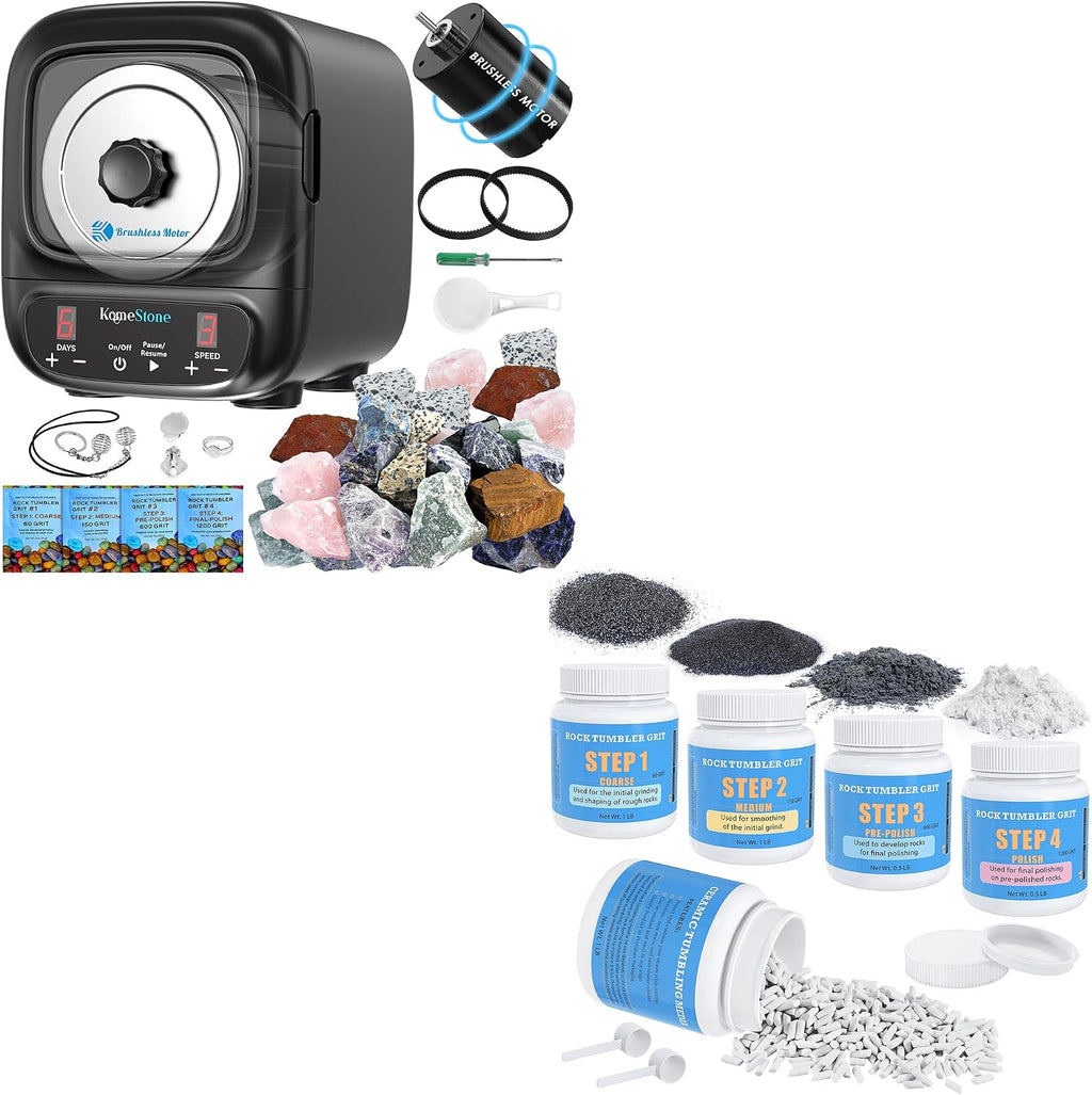 Kit K2 Rock Tumbler+ Kit de Abrasivos para Pulidora de Rocas 4 LB