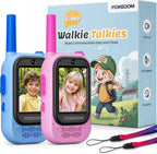 FOREDOM Radio de Video Recargable: Walkie Talkies para Niños, Alcance Largo para Niños y Niñas