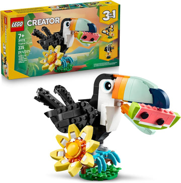 LEGO Creator 31173 - Animales salvajes 3 en 1: juguete de construcción de tucán tropical para niños, bloques de construcción de selva y juguete de aprendizaje para niñas y niños, a partir de 7 años
