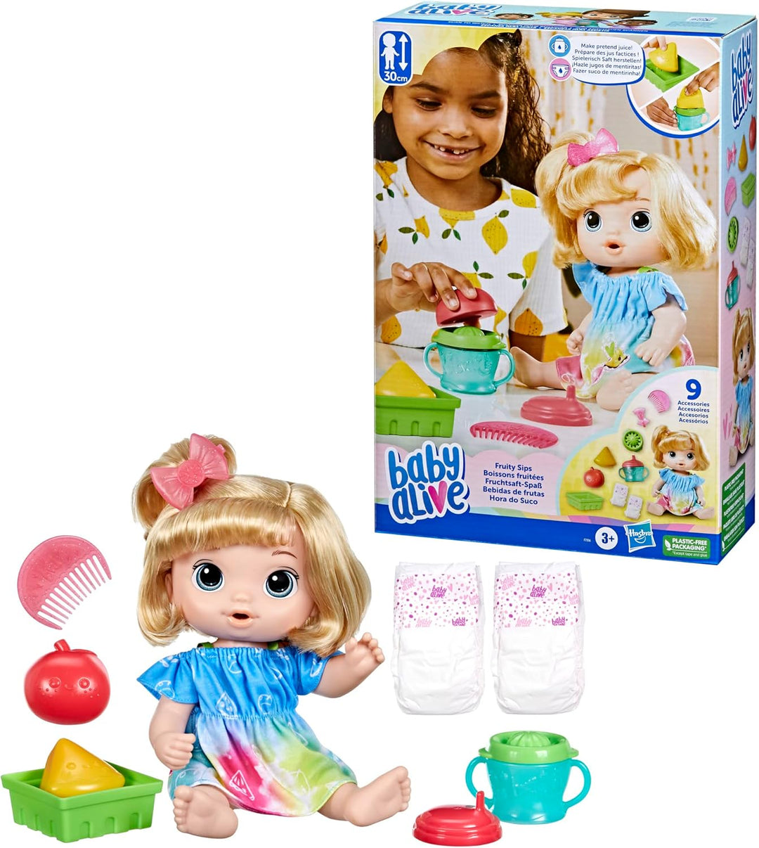 Muñeca Baby Alive Fruity Sips, manzana, juguetes para niñas de 3 añ...