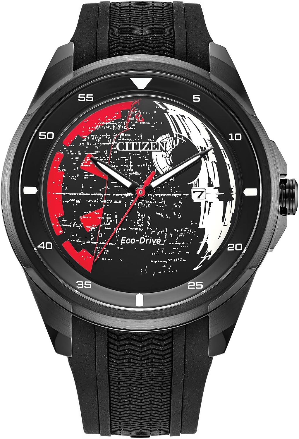 CITIZEN AW1606-06W - Estrella de la muerte Eco-Drive de 1.772 in, acero inoxidable para hombre