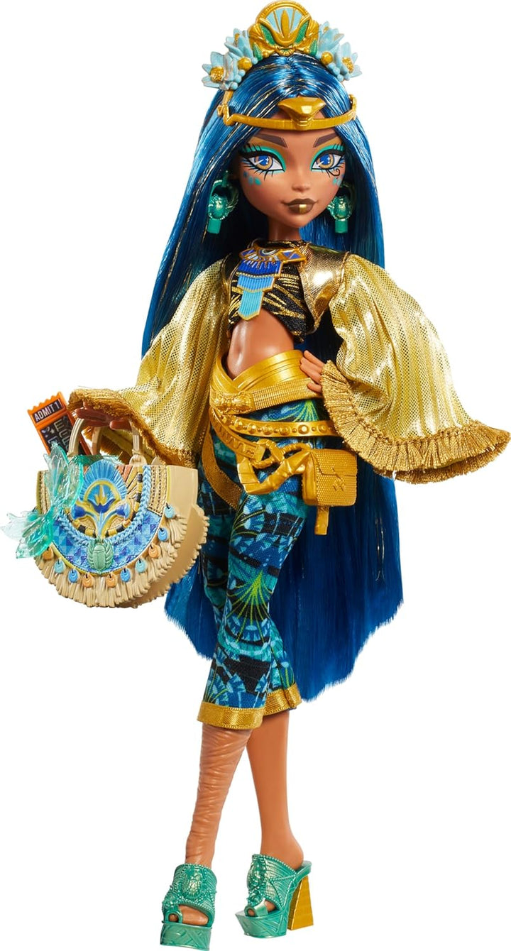 Monster High Muñeca Monster Fest, Cleo De Nile con atuendo glamoros...