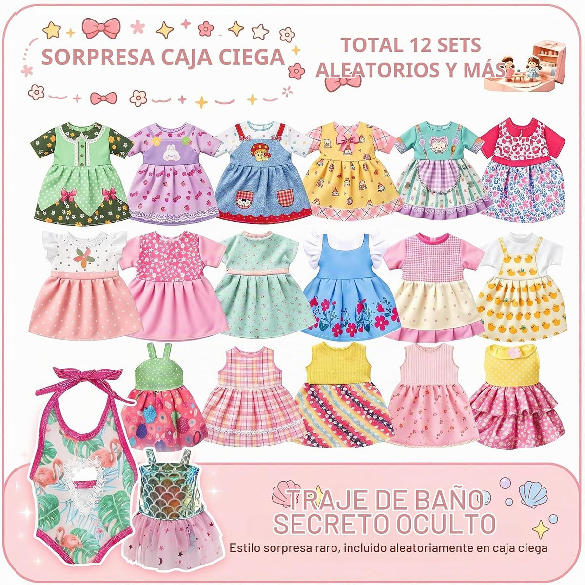 Alive - Ropa y accesorios para muñecas de bebé, 12 juegos de ropa de muñeca para muñecas de 12, 13, 14, 15, 16 pulgadas, ropa de muñeca de bebé, accesorios de trajes de muñeca con horquilla y