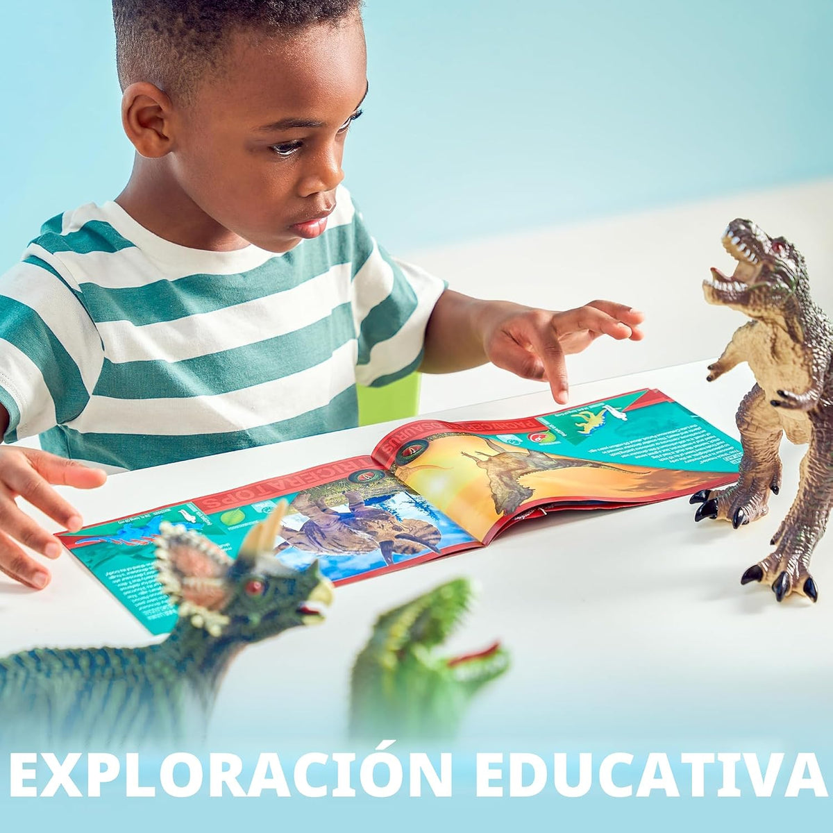 JOYIN Juguetes de dinosaurio grande para niños pequeños, 6 piezas grandes y suaves figuras de dinosaurio con un libro educativo, juguetes realistas jumbo para niños y niñas, regalos de cumpleaños de Pascua para niños de 1, 2, 3, 4, 5 años