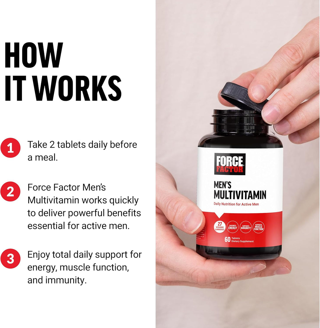 Force Factor Multivitamínicos para hombres, multivitamínico para ho...