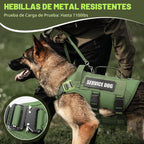 Arnés tipo chaleco para perro de servicio para perro grande, chaleco táctico MOLLE con 10 parches para mascotas, arnés resistente sin tirones para entrenamiento y caminatas