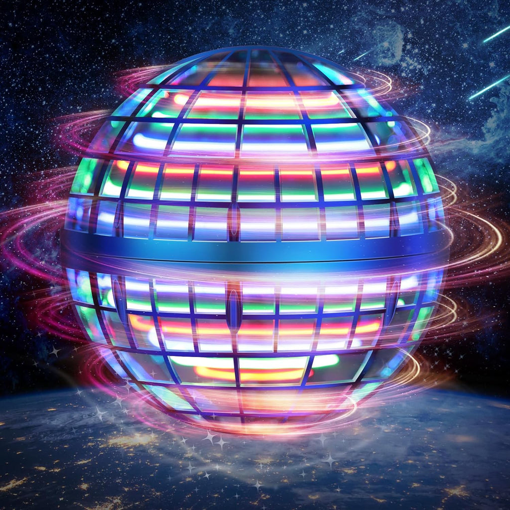 LEMATRIX Juguete de bola de orbe volador 2023, bola flotante Boomerang Fly Fidget Spinner, juguetes geniales regalos para niños y niñas de 6, 7, 8, 9, 10, 11, 12 años, niños y adolescentes, mini dron de mano, globo cósmico, juguetes para interiores y exte