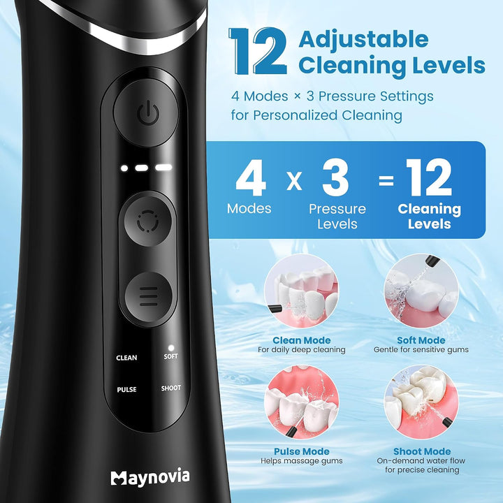 Maynovia Irrigador dental inalámbrico para dientes, irrigador oral...