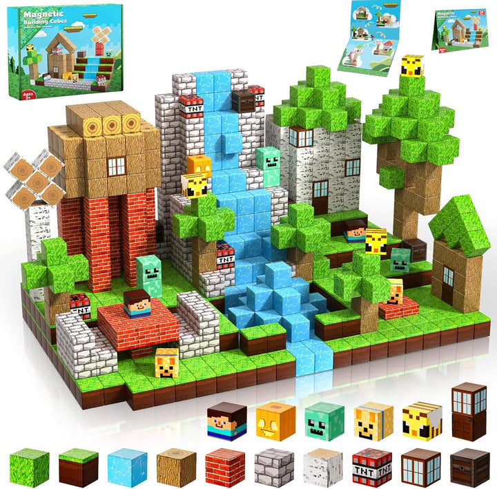 ToyUnited Bloques magnéticos - 100 piezas de bloques magnéticos con...