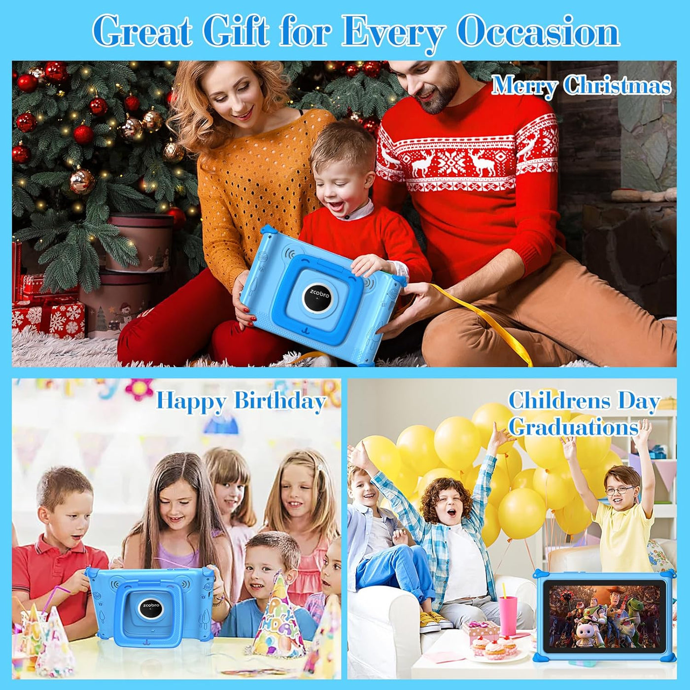 Tableta infantil de 7 pulgadas para niños de 3 a 7 años, 32 GB, con...