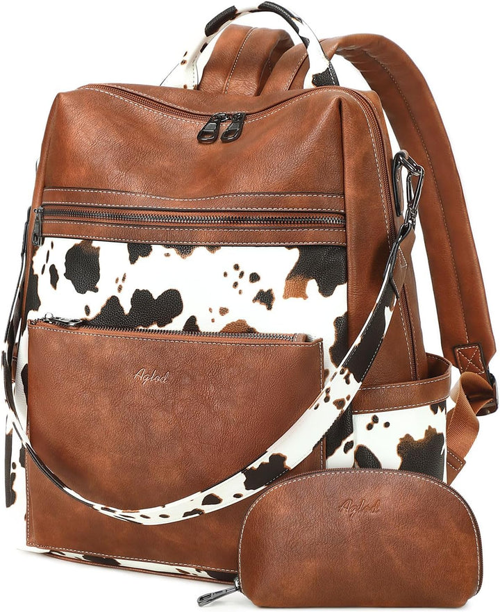 AGLOD Mochila de cuero vegano para computadora portátil para mujer,...