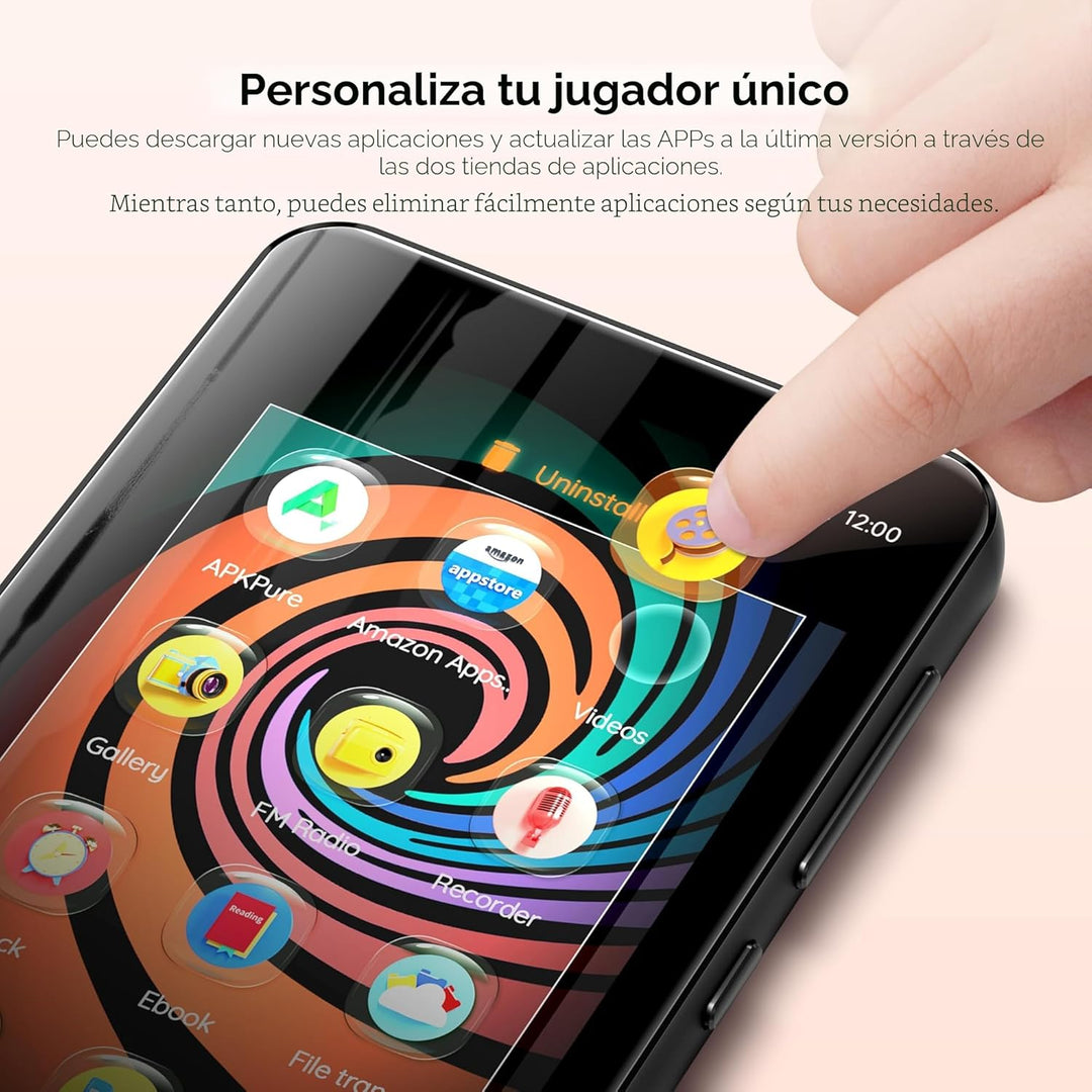 Reproductor de MP3 de 160 GB con Bluetooth y WiFi, reproductor de m...