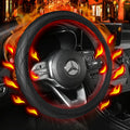 Funda térmica para volante, calentador de volante de lujo, calentador de manos rápido de 12 V, diámetro exterior de 14.5 a 15 pulgadas para volantes de automóvil de tamaño estándar
