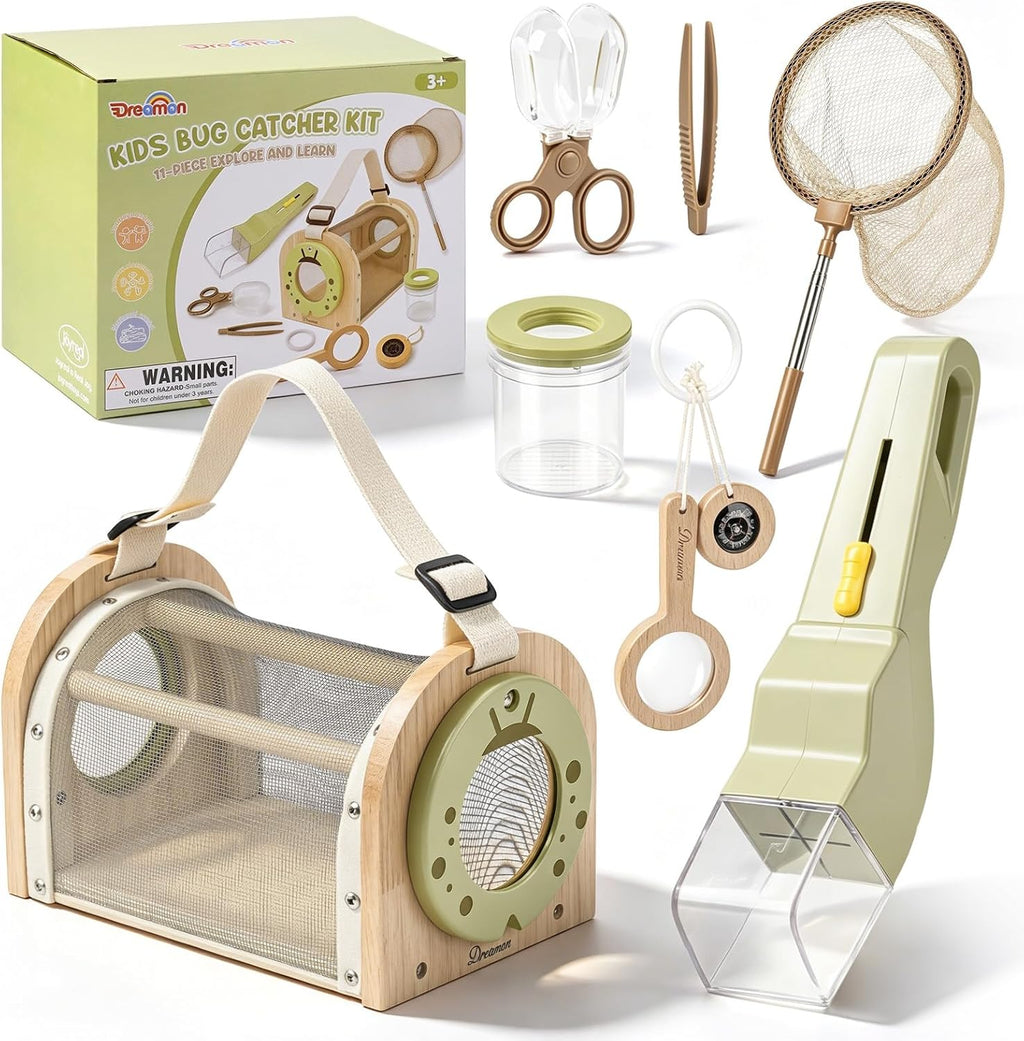 Dreamon Kit de atrapa insectos para niños de 4 a 8 años, juego de 11