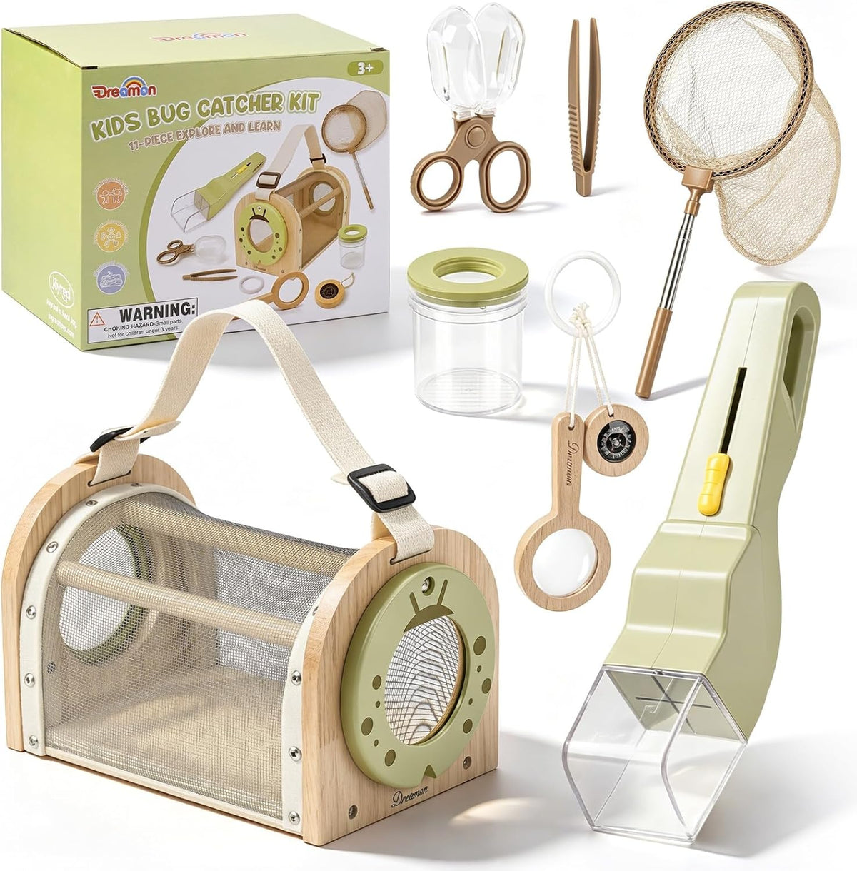 Dreamon Kit de atrapa insectos para niños de 4 a 8 años, juego de 11