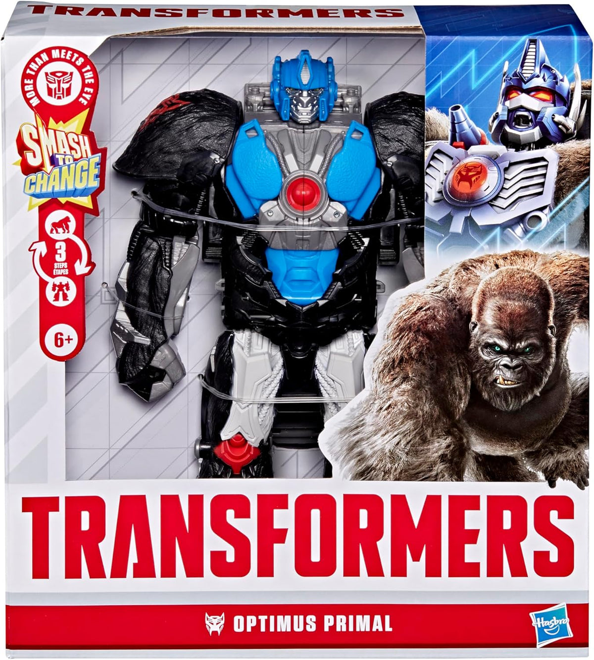 Transformers Smash Changers Optimus Primal Figura de acción, Paquete de 2