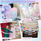 Kit de guirnalda de cumpleaños de pulsera gigante de la amistad con letras bolas, pancarta personalizable para Navidad, boda, Kpop, decoraciones de fiesta de Año Nuevo, bolas de plástico, estrellas