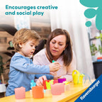 Ravensburger Juego de rompecabezas y juego de Play+ - My Little Plants - Juego de clavijas Montessori de clasificación y apilamiento de madera para niños pequeños