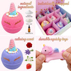 Clear&Fresh - Bombas de baño de unicornio para niños con juguetes