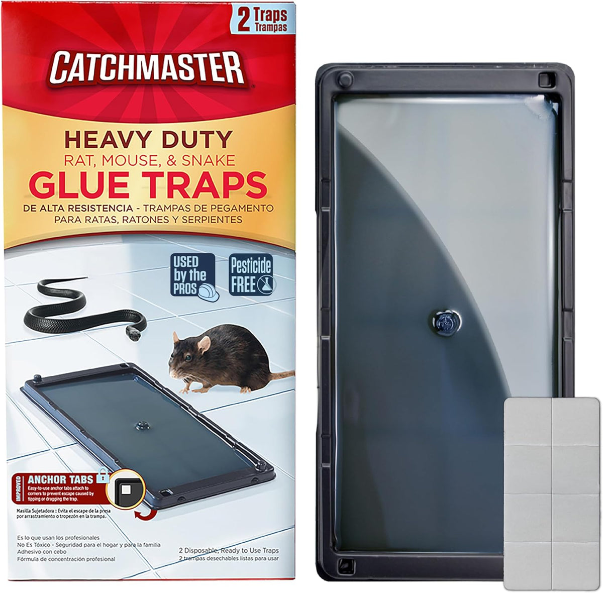 Catchmaster Trampas de pegamento para ratas y ratones con masilla a...