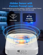 Luz nocturna con sensor de movimiento enchufable, azul y blanco