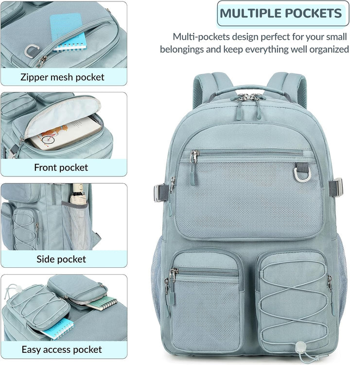 Mochila Lohol de Bolsillos Múltiples para Viajes y Universidad, Moc...