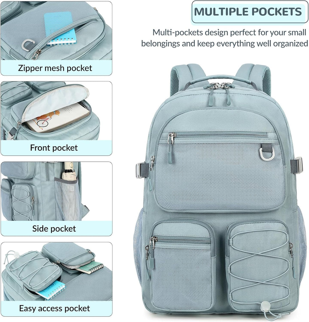 Lohol Mochila de día resistente al agua con múltiples bolsillos par...