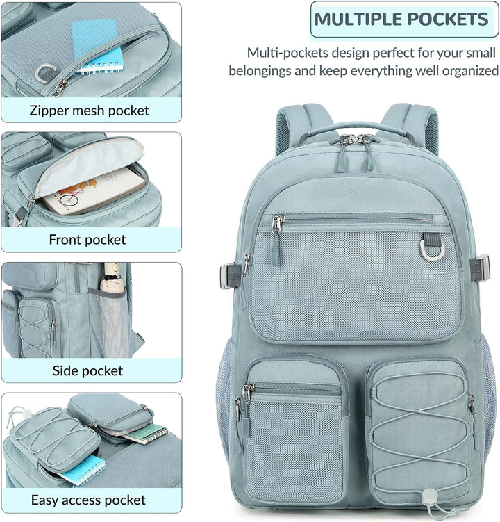 Lohol Mochila resistente al agua con múltiples bolsillos para viaje...