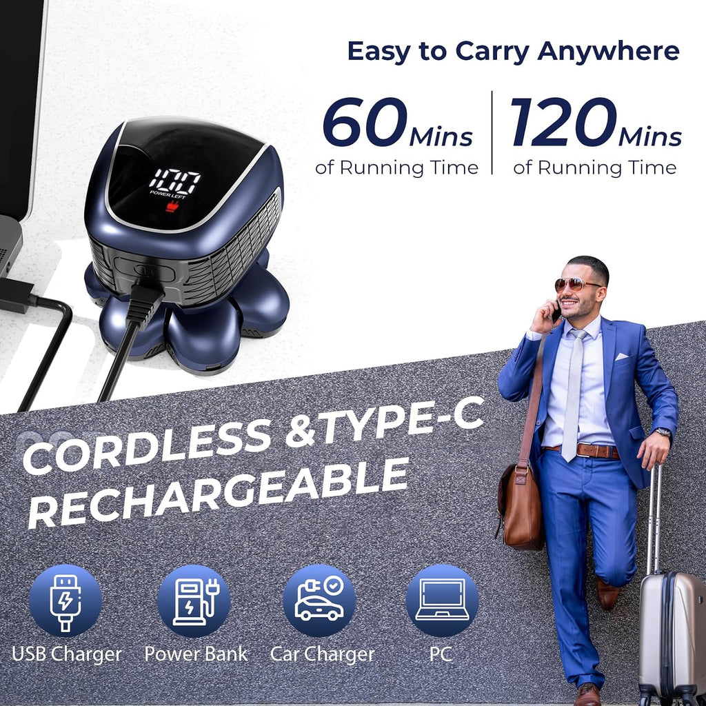 Afeitadoras de cabeza para hombres calvos: maquinilla de afeitar eléctrica 5 en 1 con cabezal flotante 7D y doble hoja - Afeitadora impermeable en seco y húmedo, bloqueo de viaje