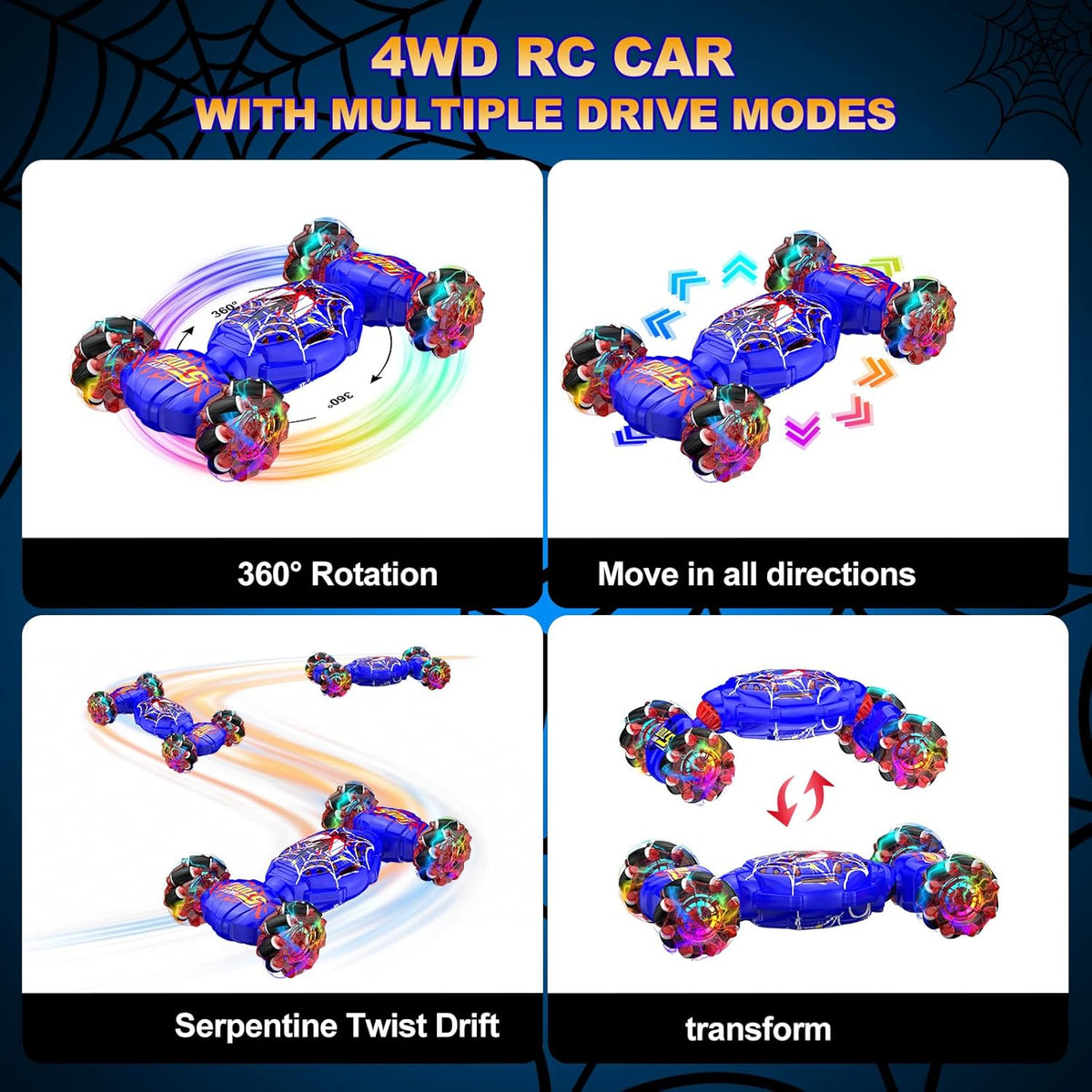 Auto de control remoto, auto de acrobacias RC con detección de gest...