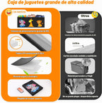 Cajón de juguetes extragrande, organizador de almacenamiento plegable con tapas, 40"x14"x16"