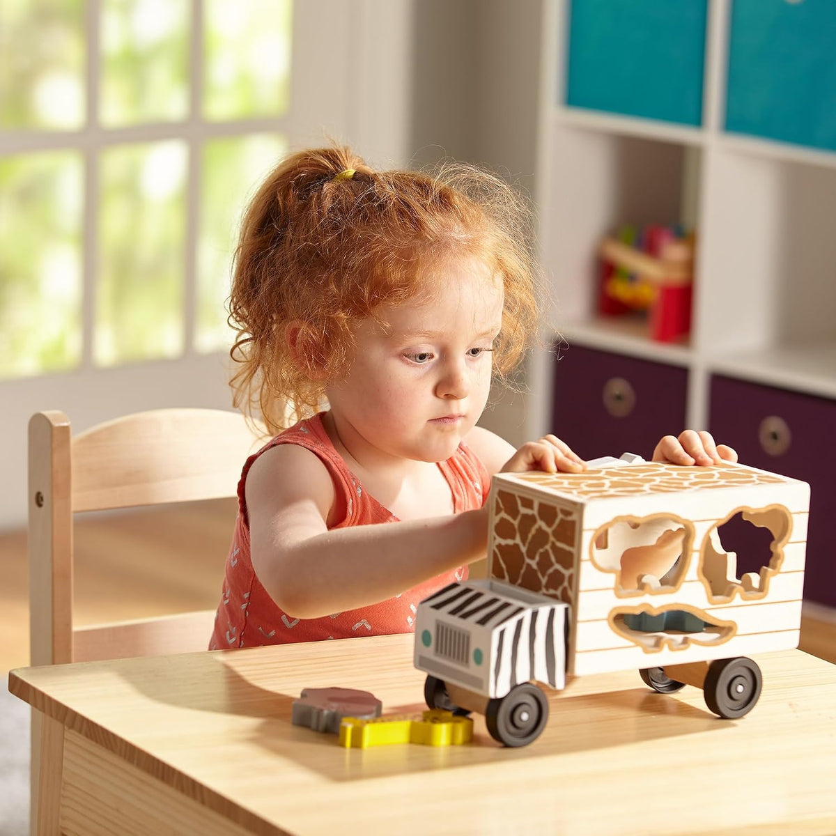 Camión de rescate de animales de Melissa & Doug, varias formas, Estándar, talla única , Rojo