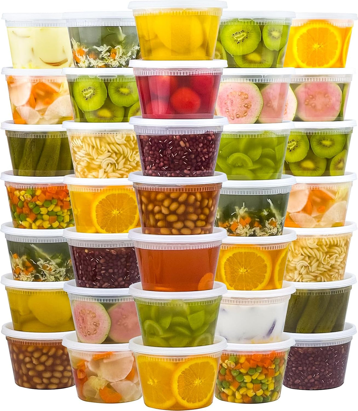 Dealusy 50 Set 16 oz Contenedores de deli con tapas